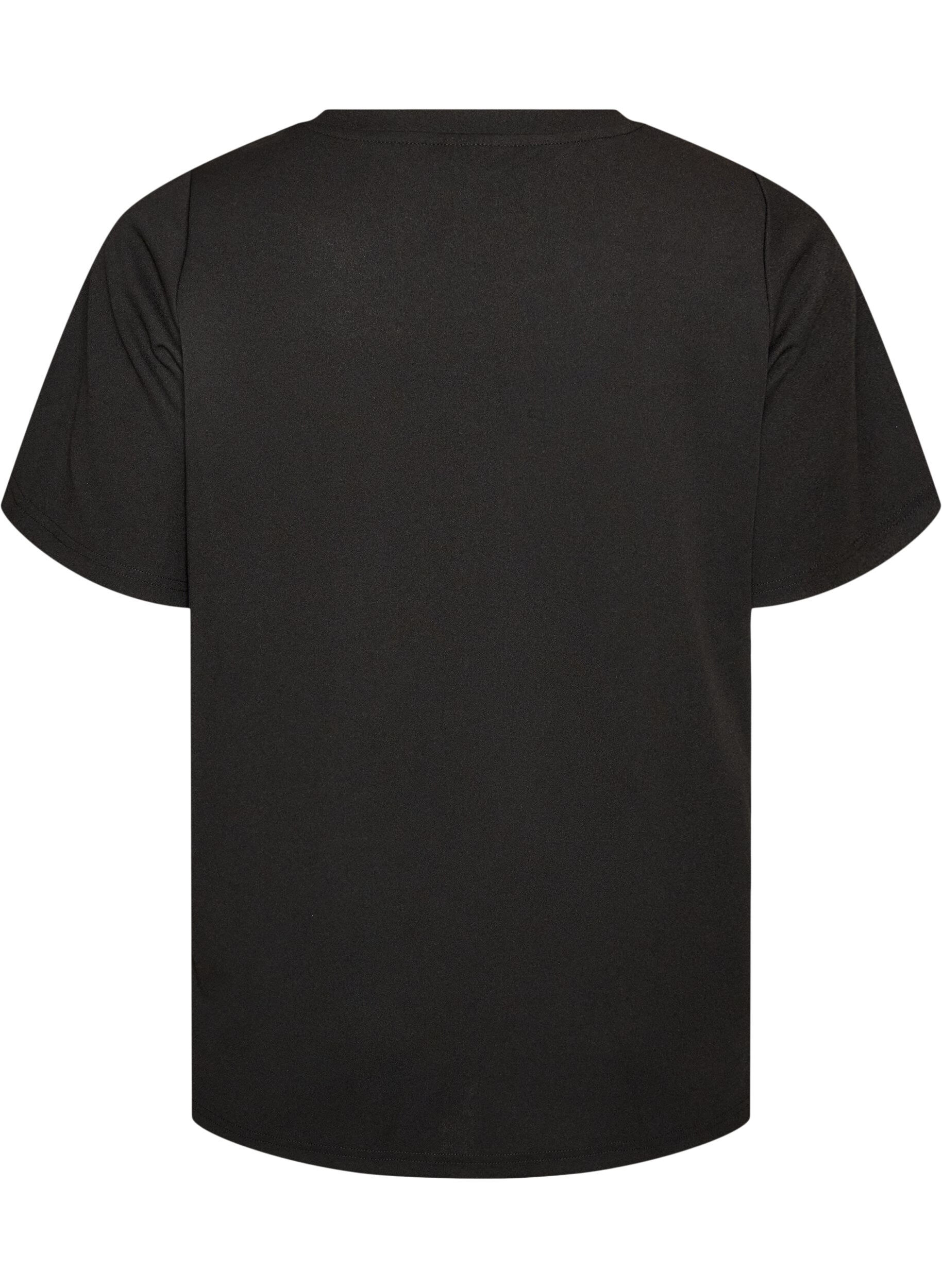 ZizziT-shirt z rozcieciami i ozdobnymi wiazaniami, Czarne, Packshot image number 1