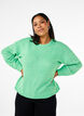 Dzianinowy sweter z dodatkiem welny, z dlugim rekawem i okraglym dekoltem, Light G. Green Mel., Model image number 0