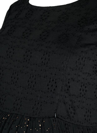 Sukienka ciazowa z funkcja karmienia, ozdobiona haftem angielskim, Black, Packshot image number 2