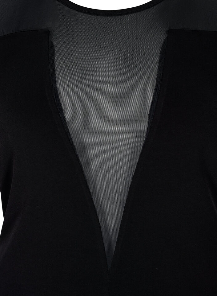 Obcisle bodystocking z siateczka, Black, Packshot image number 2