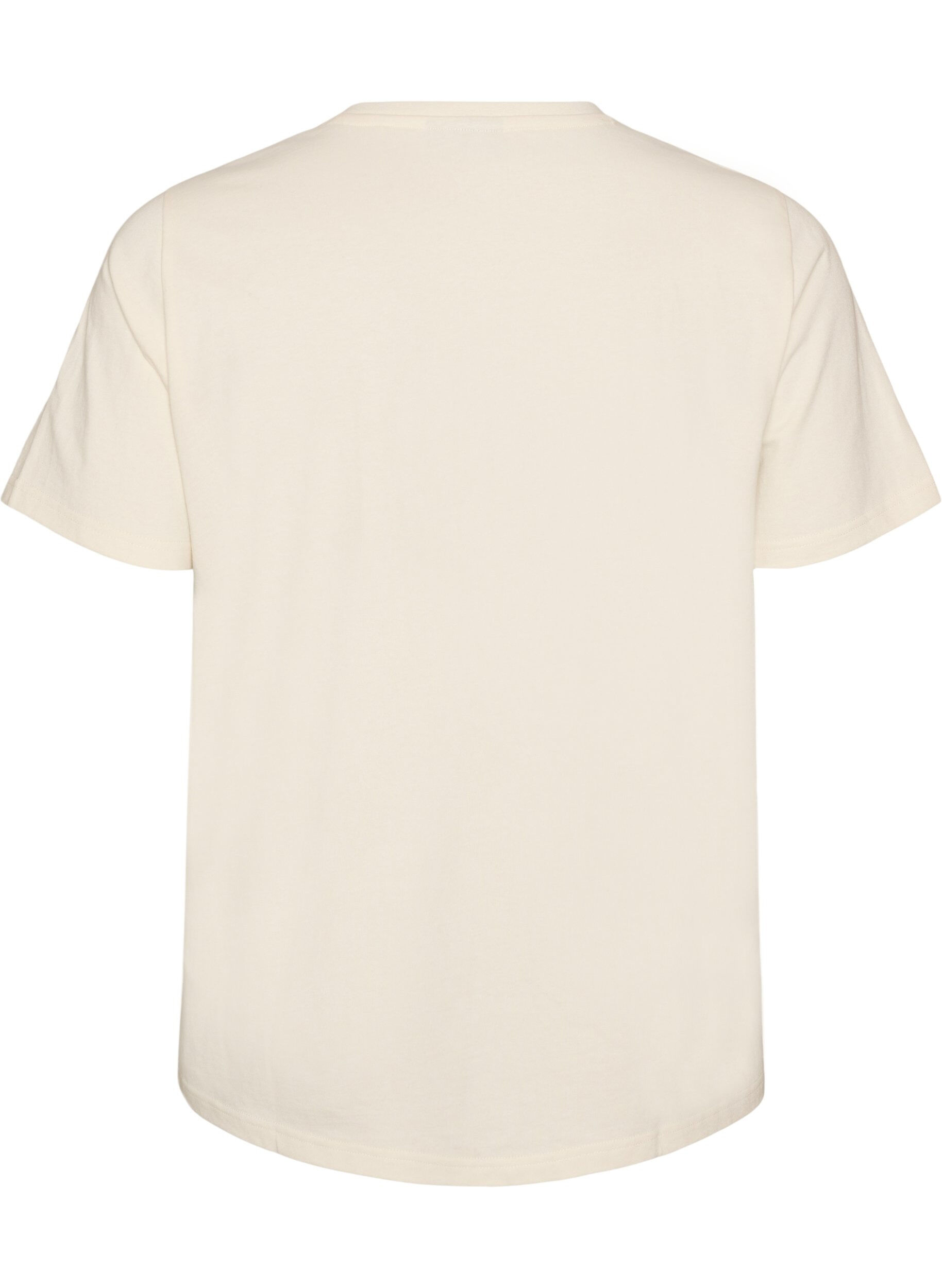 ZizziBawelniany T-shirt z napisem, Biały, Packshot image number 1