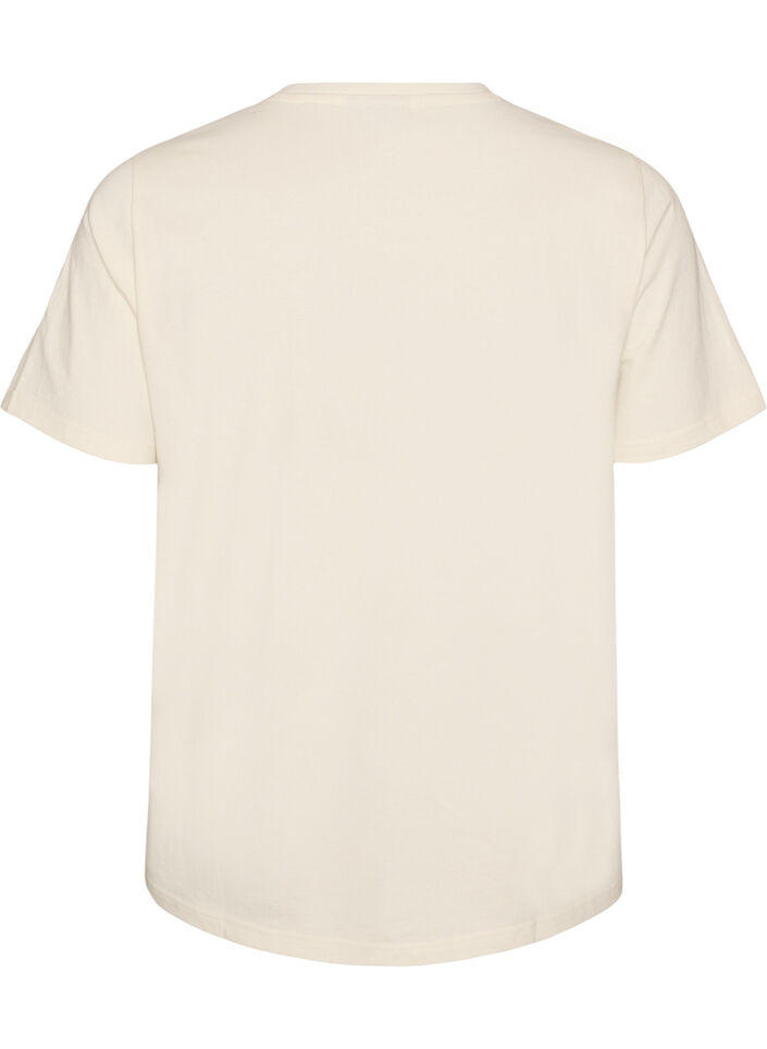 Bawelniany T-shirt z napisem, Biały, Packshot image number 1