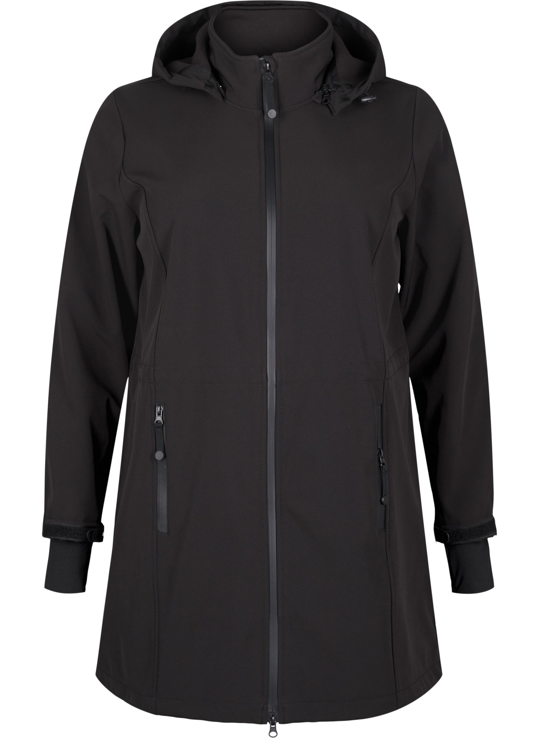Zizzi Kurtka softshell z odpinanym kapturem, Czarne, Packshot image number 4