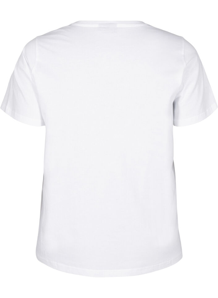 T-shirt z bawelny organicznej z nadrukiem, Bright White Printet, Packshot image number 1