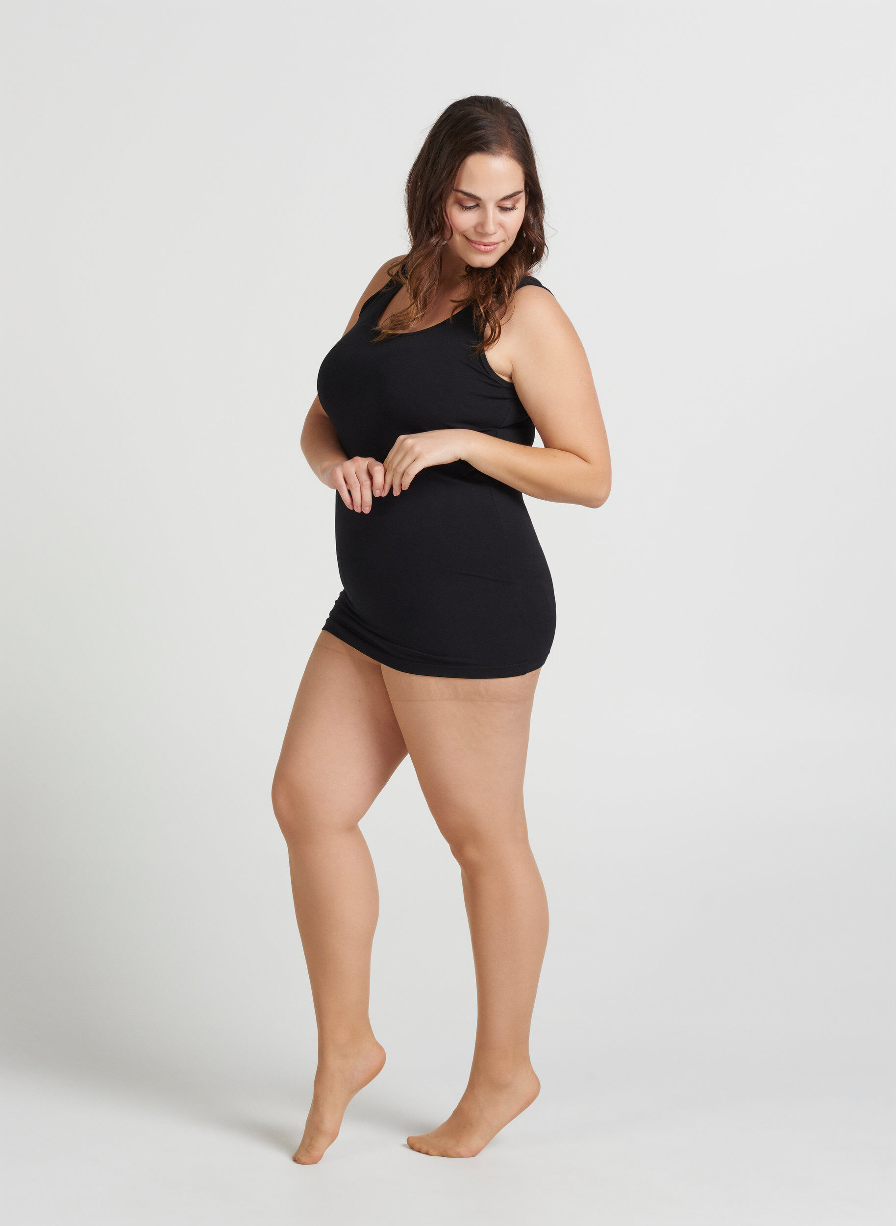 Zizzi 20 denier nylon tights - 2 pack, Nude, Model image number 0