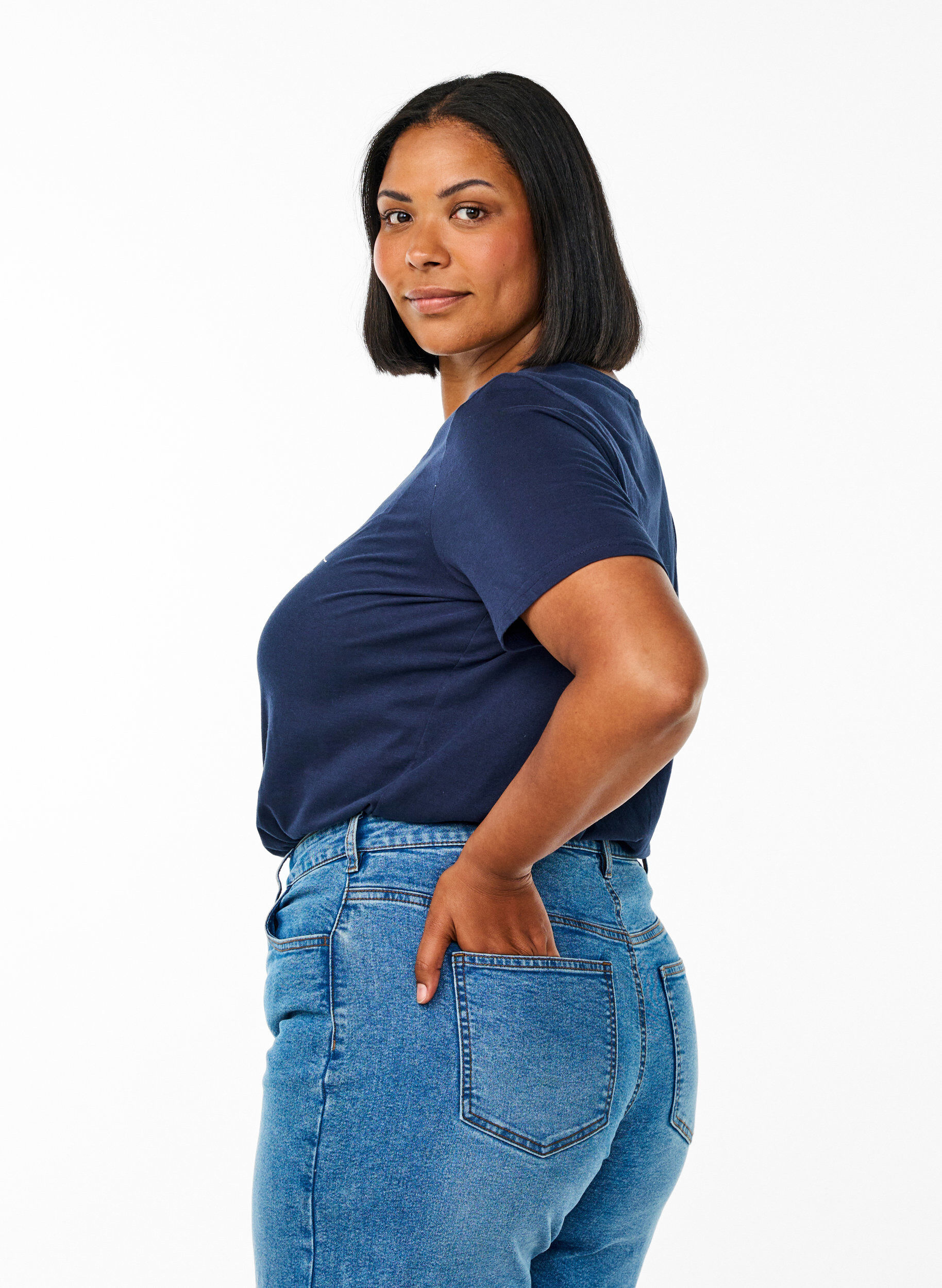 Zizzi FLASH - T-shirt z nadrukiem, Niebieskie, Model image number 2