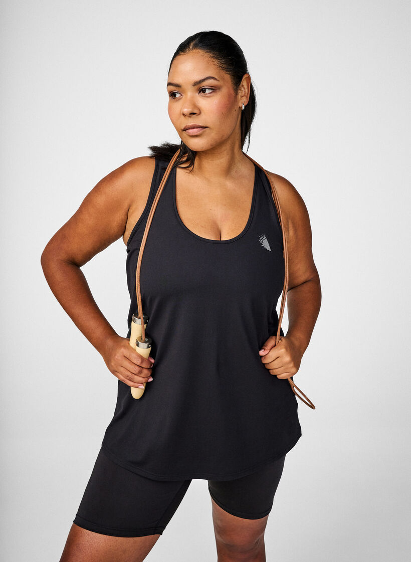 Koszulka treningowa z charakterystycznym wycieciem na plecach, Czarne, Image image number 0