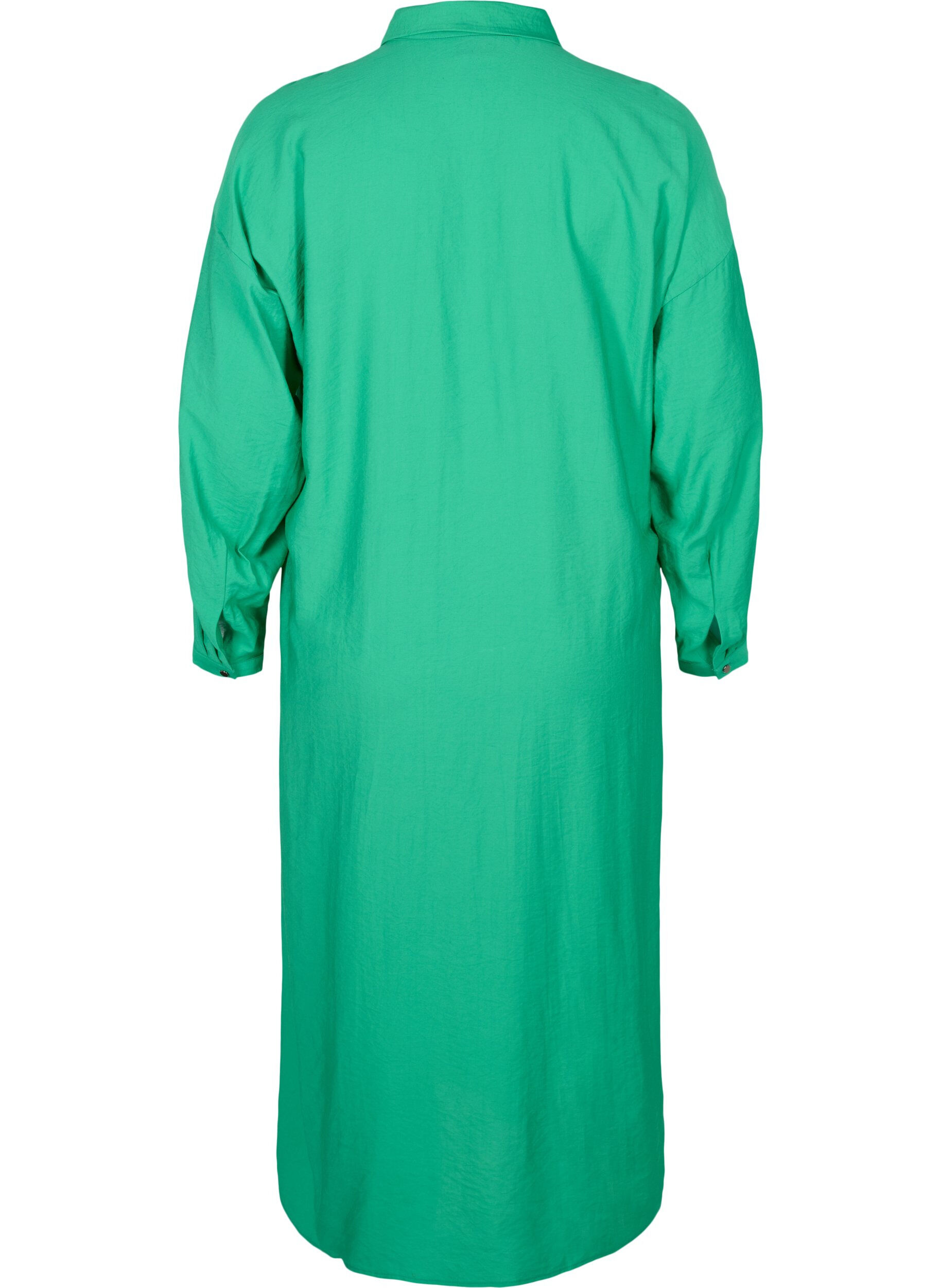 Zizzi Long viscose shirt with slits, Mint, Packshot image number 1