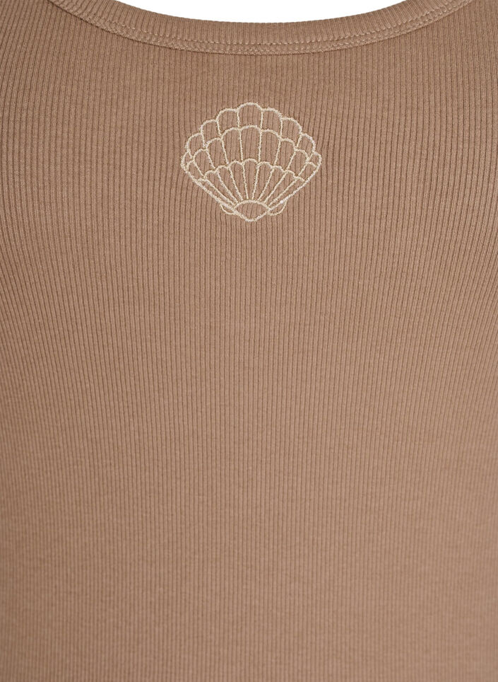 Dopasowany top z motywem, Brązowy, Packshot image number 2