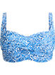 Bikinikowy top z wysci&oacute;lka i nadrukiem, Niebieskie, Packshot image number 0