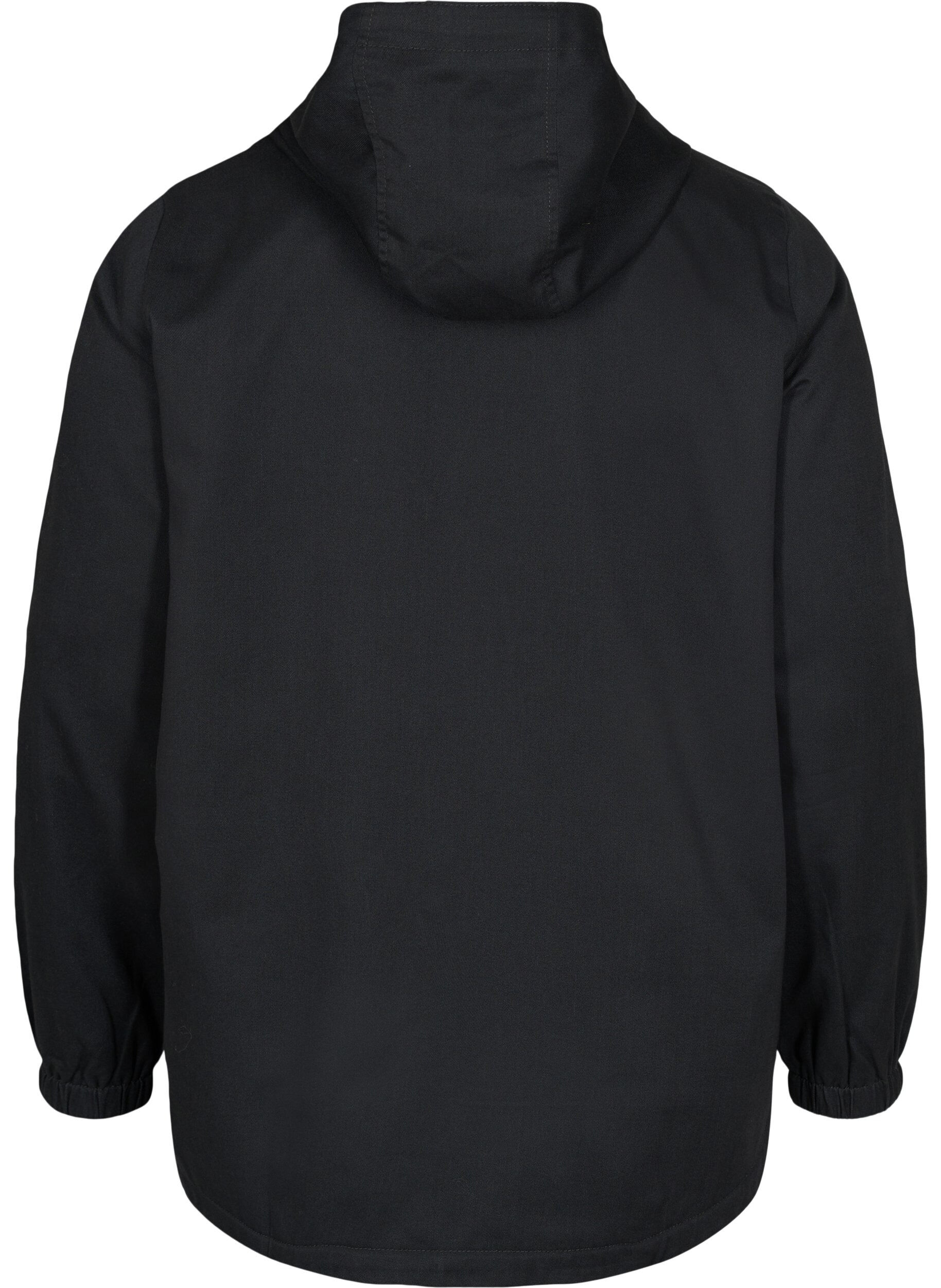 Zizzi Parka jacket with hood and welt pockets, Black, Packshot image number 1