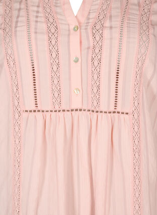 Sukienka z wiskozy w paski z koronkowymi wstazkami, Strawberry Cream, Packshot image number 2