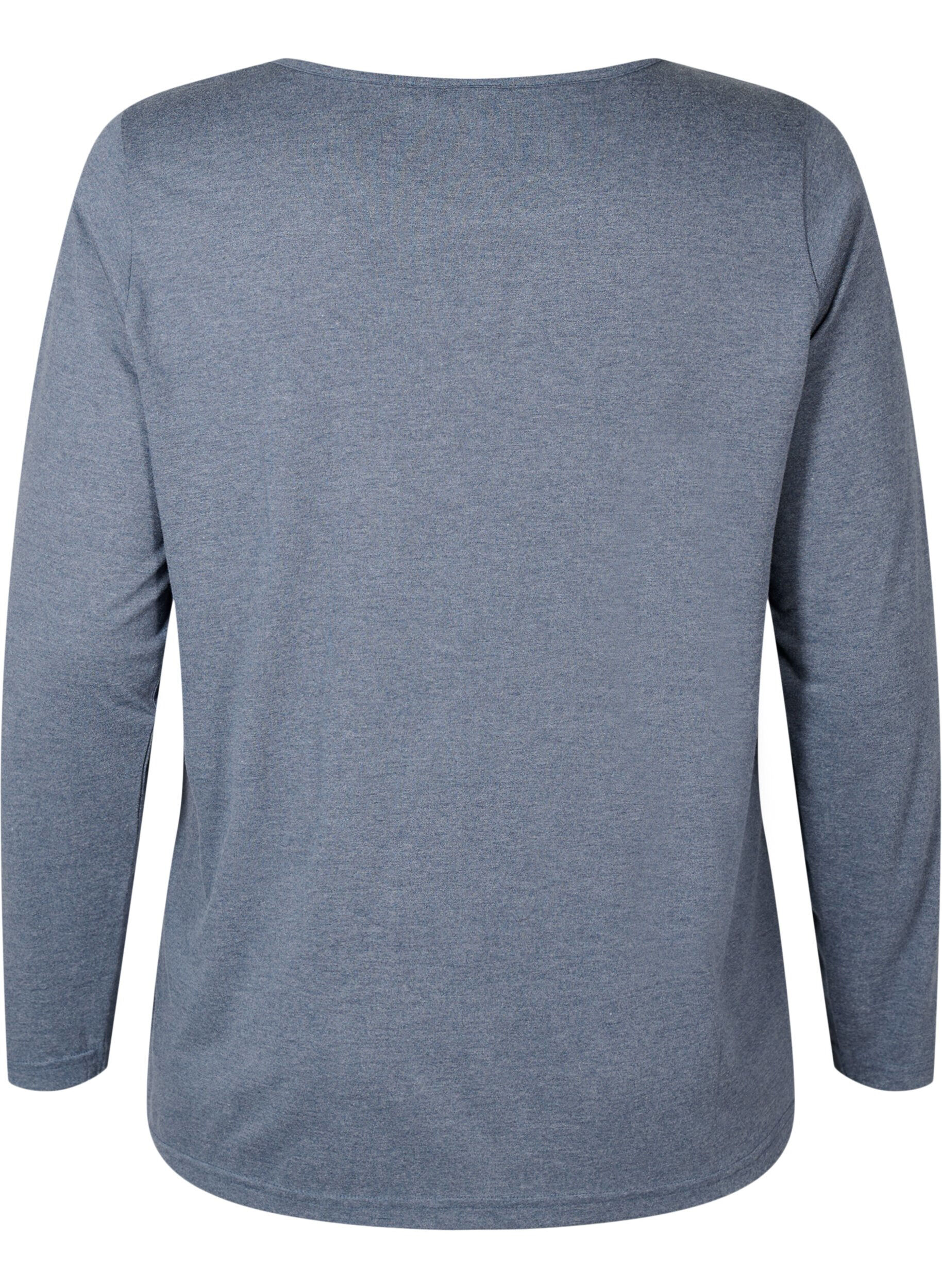 Zizzi Melanzowa bluzka z dlugim rekawem, Night Sky Mel. , Packshot image number 1