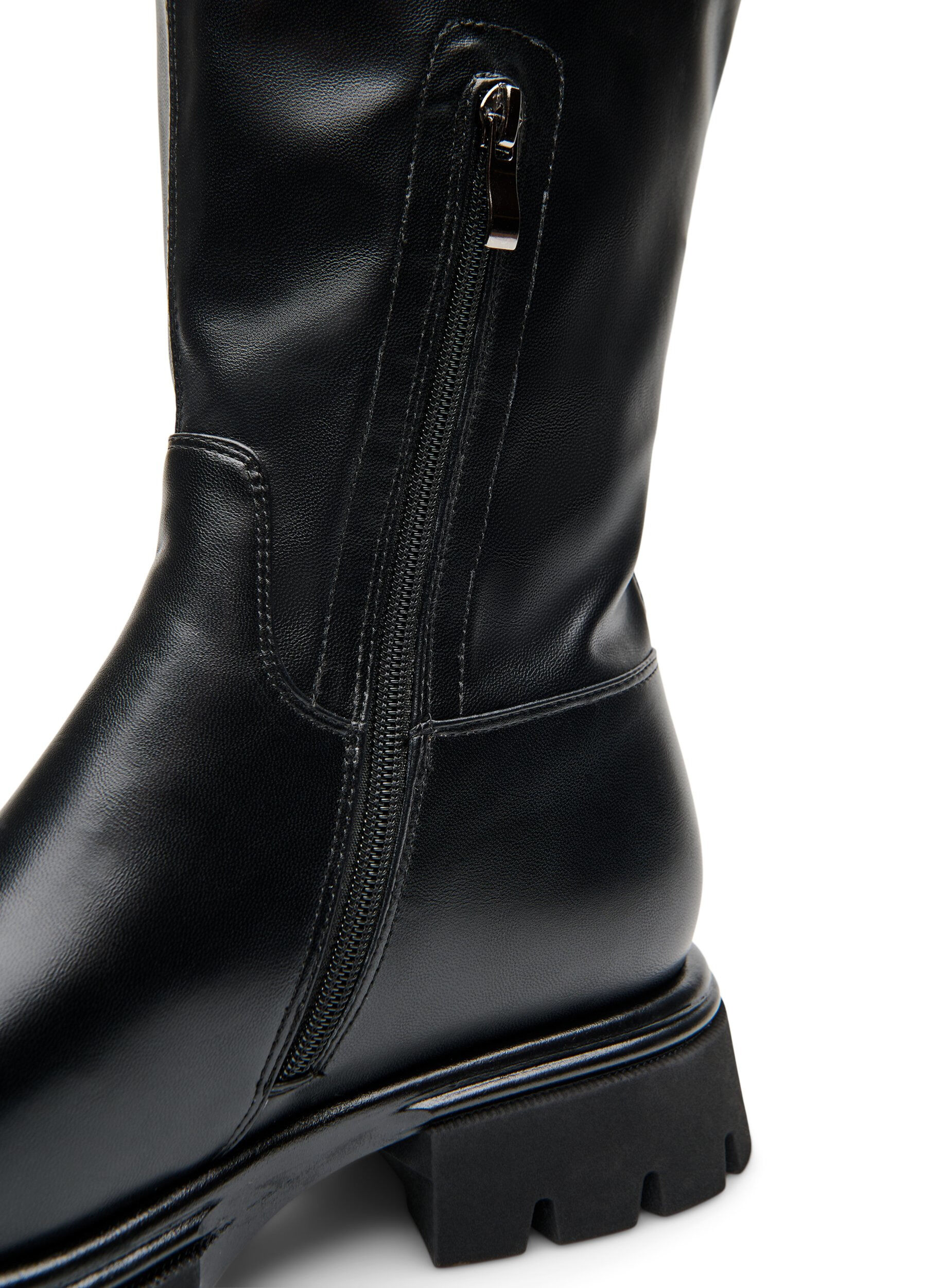 ZizziDlugie buty ze sztucznej sk&oacute;ry ze sztywna podeszwa, Czarne, Packshot image number 3