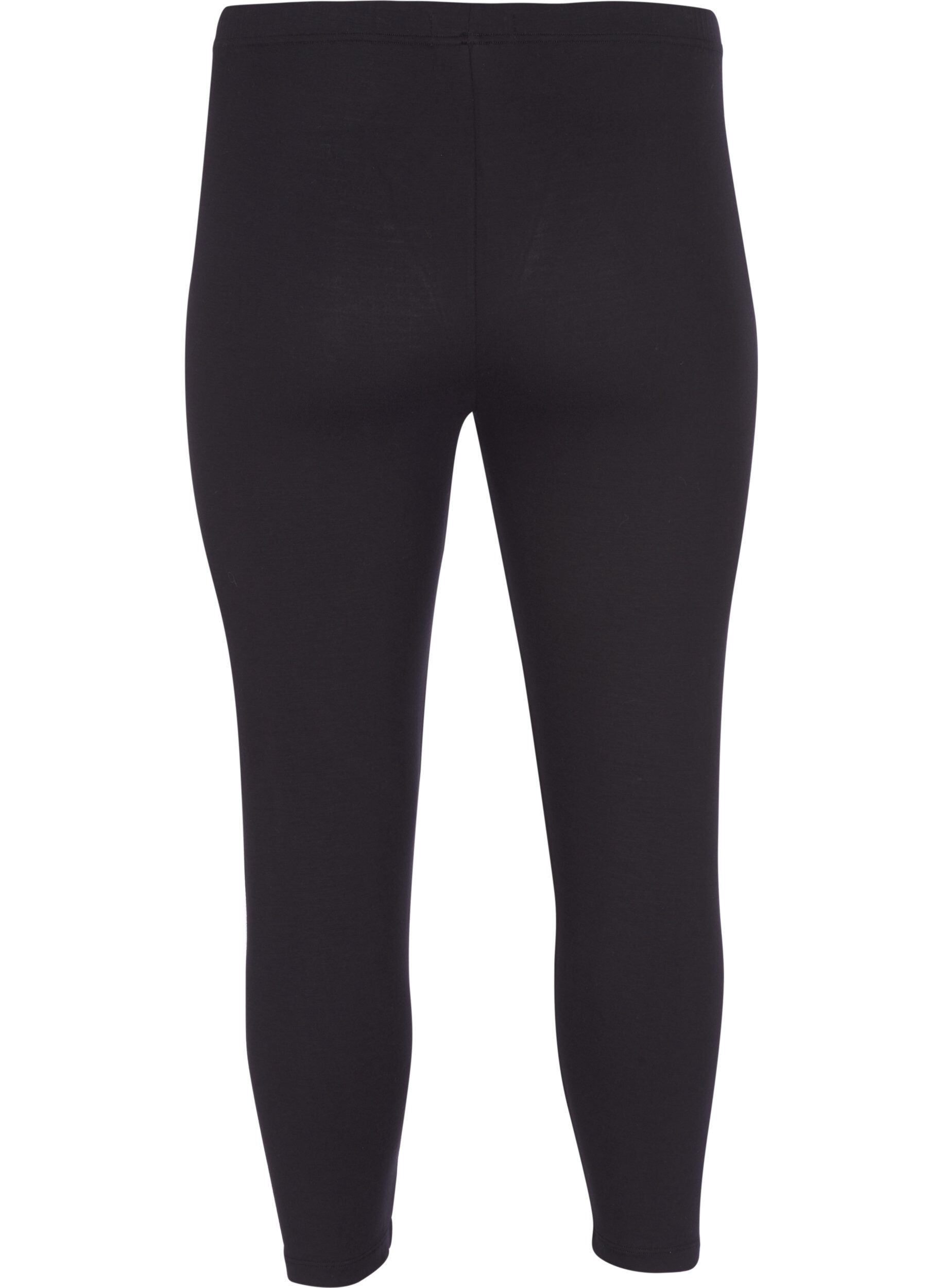 Zizzi Legginsy 3/4 typu basic z wiskozy, Czarne, Packshot image number 1