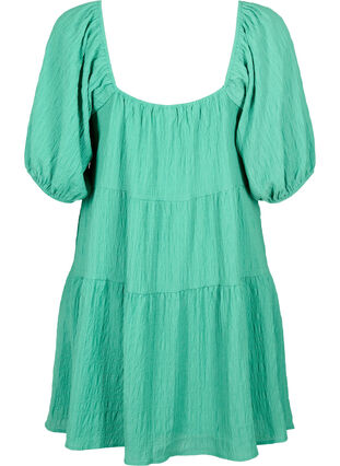 Krótka, trapezowa sukienka z dekoltem w szpic, Deep Mint, Packshot image number 1