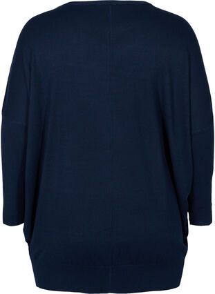 Dzianinowy sweter z okraglym dekoltem, Navy Blazer, Packshot image number 1