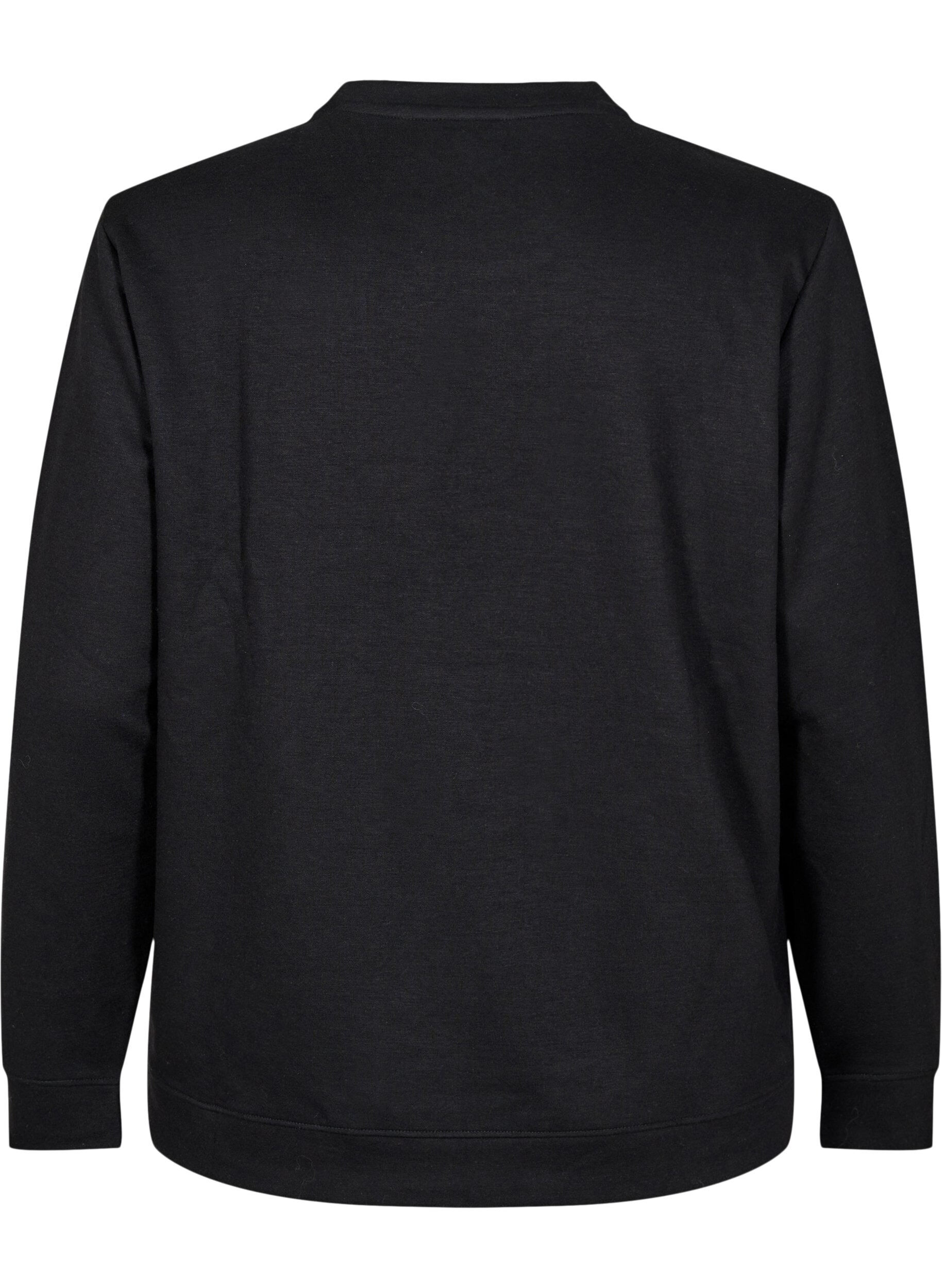 ZizziBluza z okraglym dekoltem, Czarne, Packshot image number 1