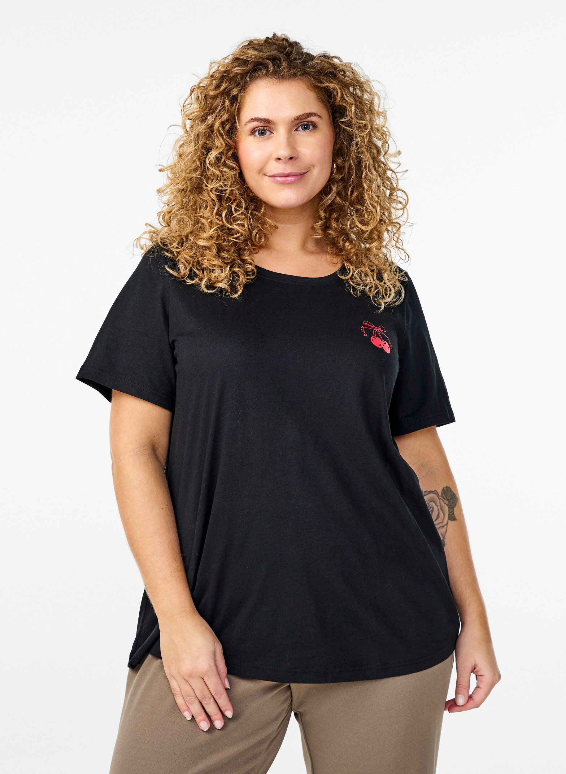 Zizzi FLASH - T-shirt z nadrukiem, Czarne, Model image number 0