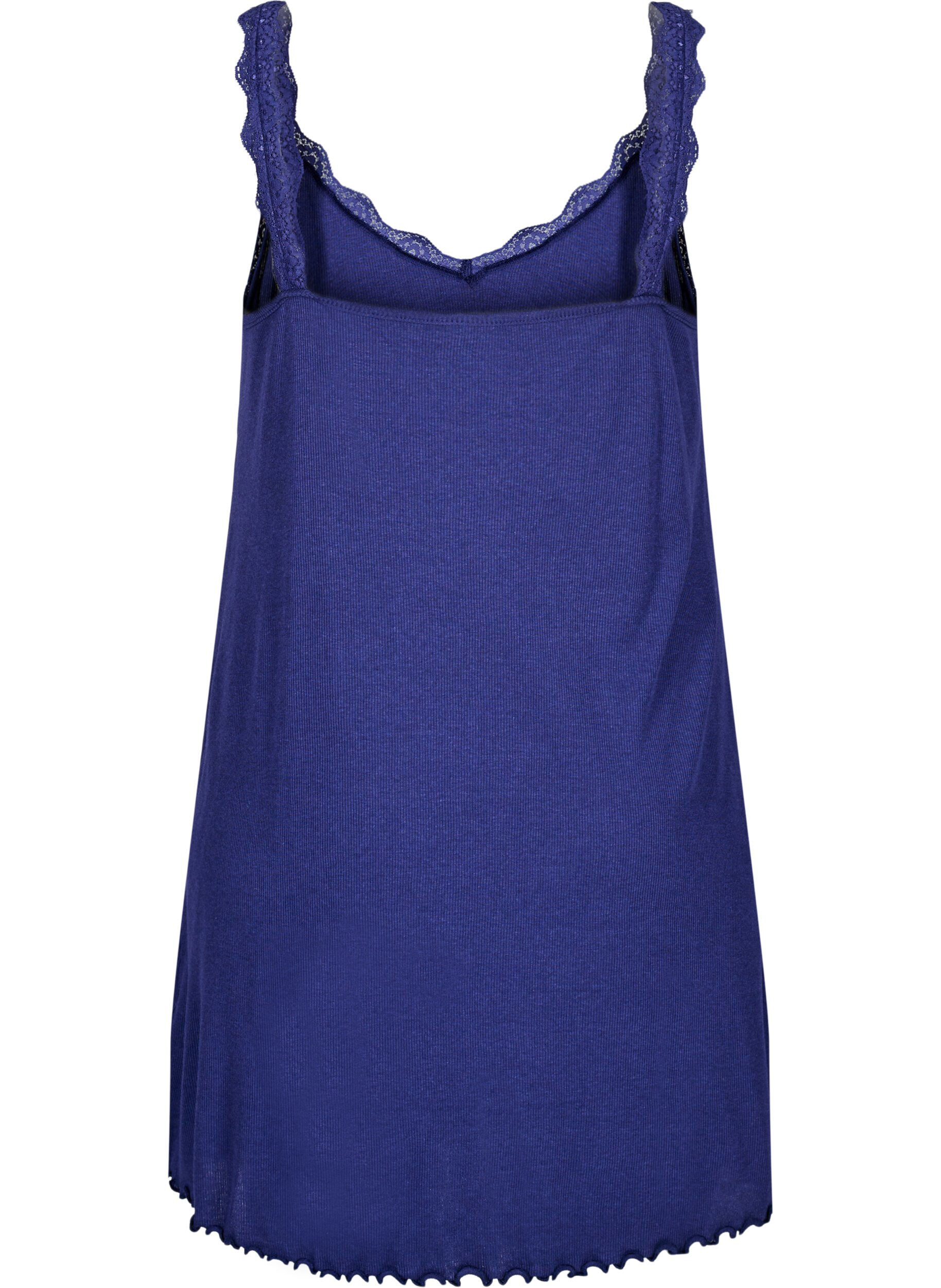 Zizzi Koszula nocna z koronkowym obszyciem, Niebieskie, Packshot image number 1