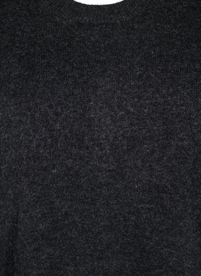 Sukienka dzianinowa z rozcieciami, Dark Grey Melange, Packshot image number 2