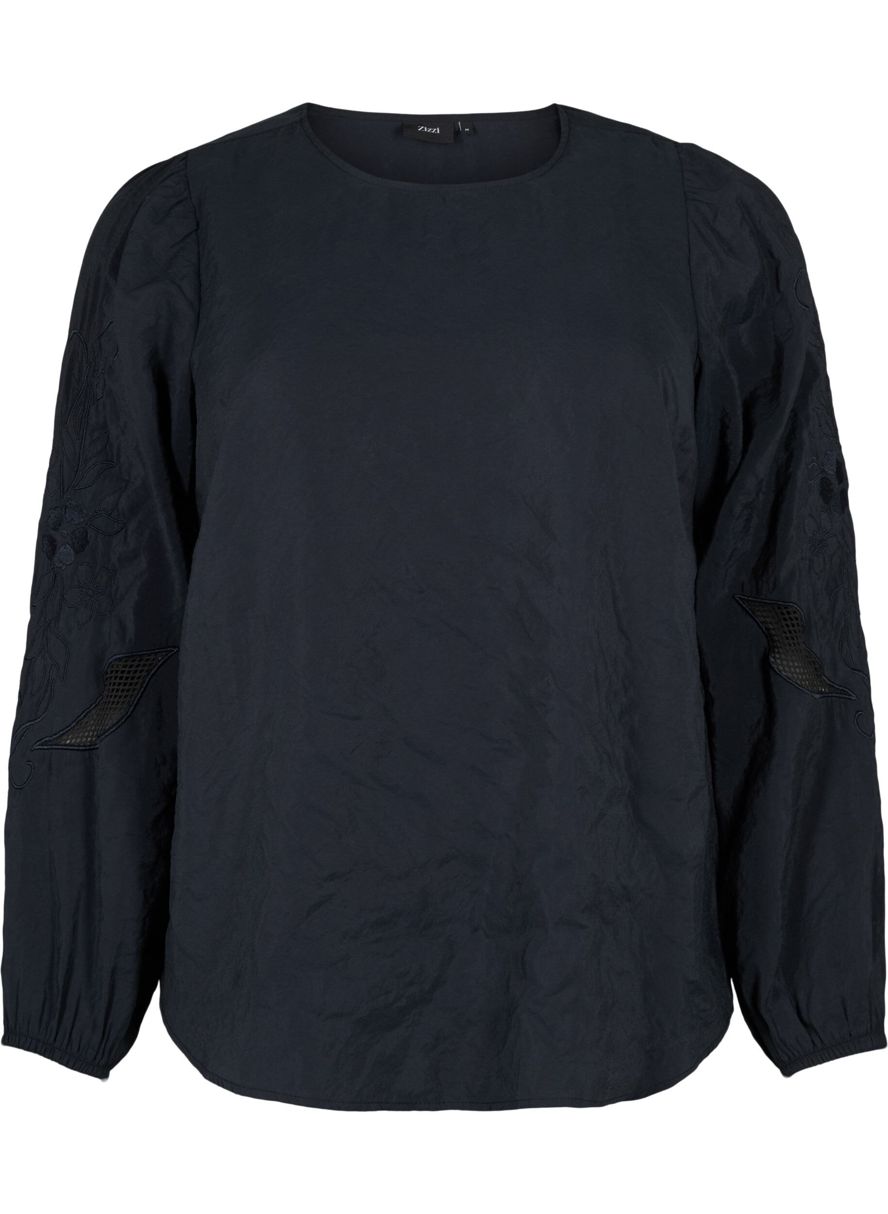 Zizzi Bluzka z modalu TENCEL&trade; z haftowanymi detalami, Black, Packshot image number 0