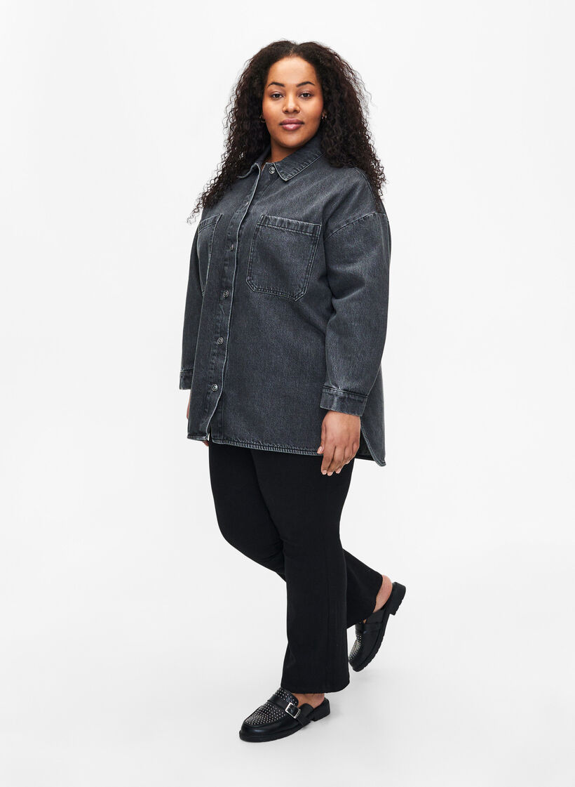 Luzna kurtka jeansowa z guzikami, Grey Denim, Model image number 2