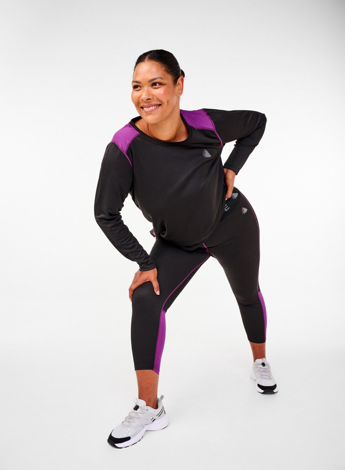 Zizzi Dwukolorowy podkoszulek narciarski z długim rękawem, , Model