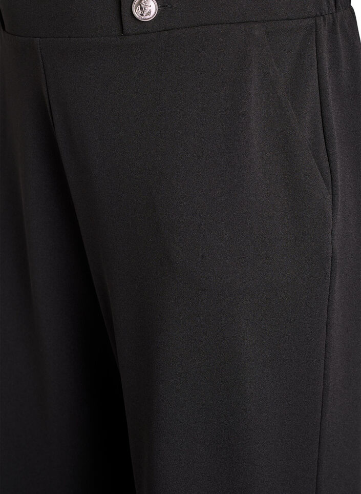 Luzne spodnie z kieszeniami, Czarne, Packshot image number 2