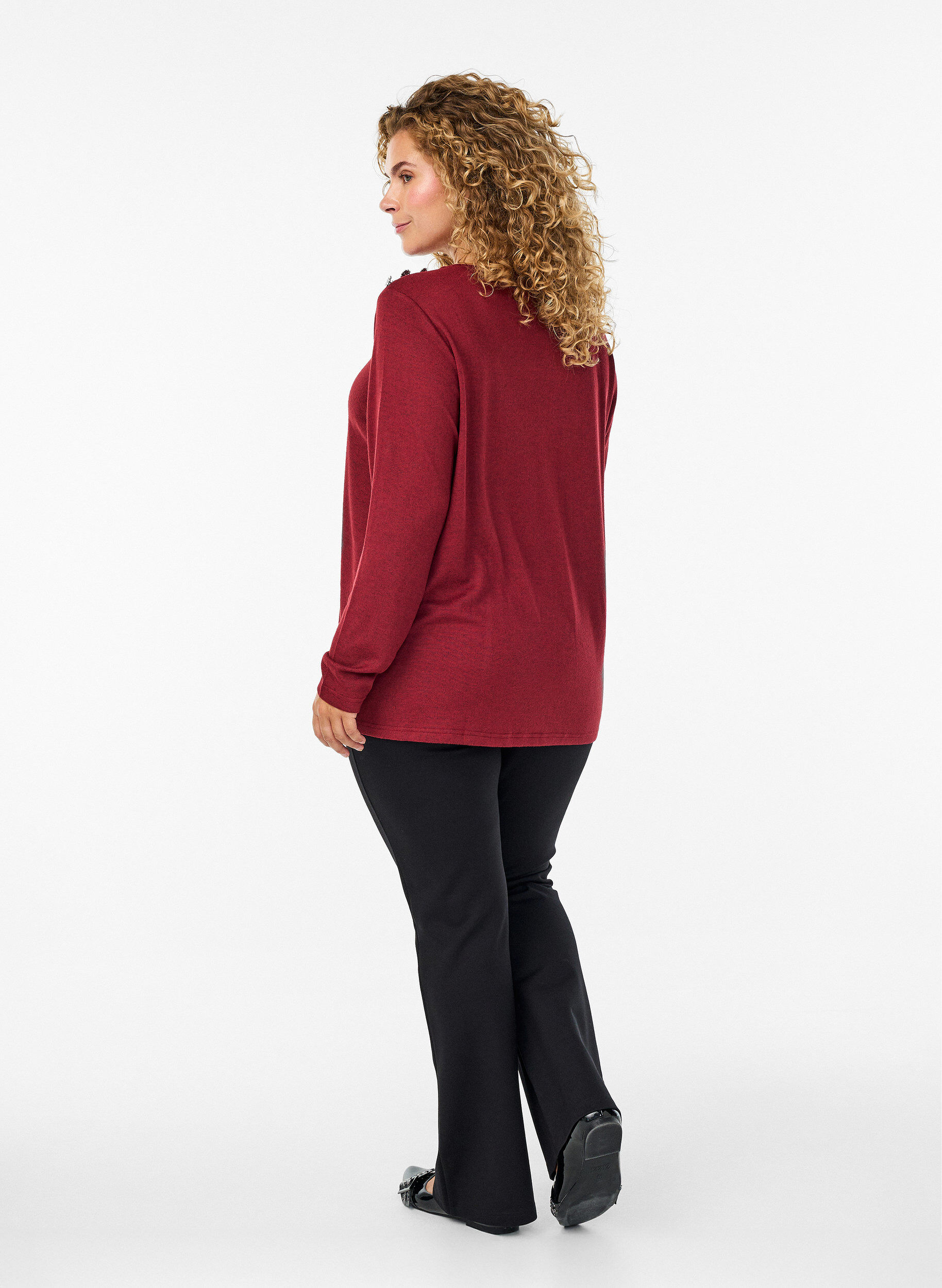 ZizziSpodnie typu bootcut z mieszanki wiskozy, Czarne, Model image number 1