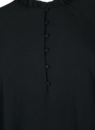 Bluzka z marszczeniami i guzikami, Black, Packshot image number 2