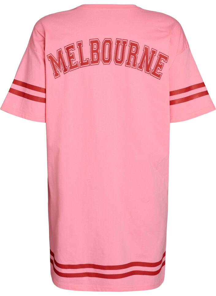 Kr&oacute;tka sukienka koszulkowa ze sportowymi detalami, R&oacute;żowy, Packshot image number 1