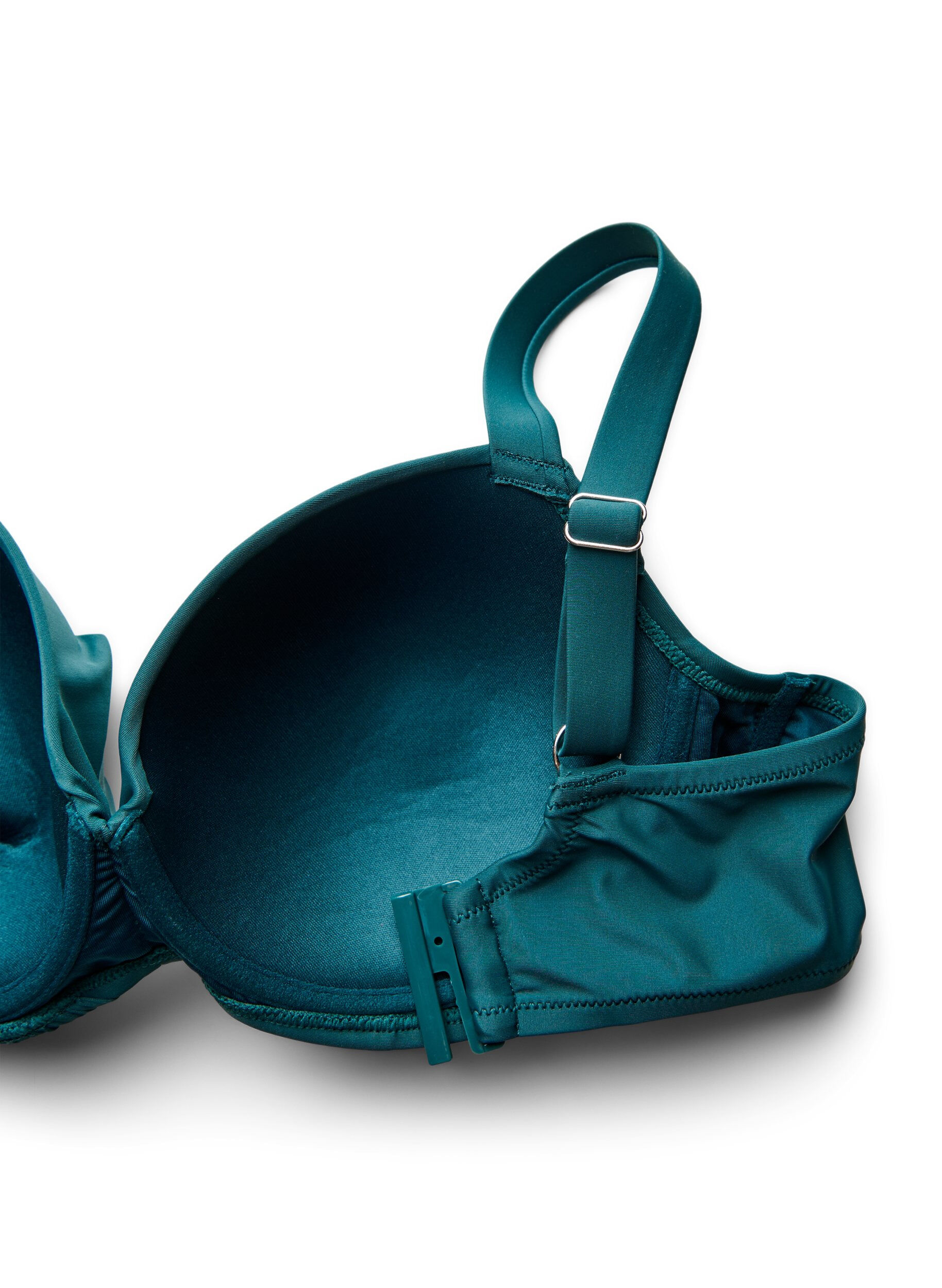 ZizziG&oacute;ra od bikini z fiszbinami i drapowaniem, Zielony, Packshot image number 3