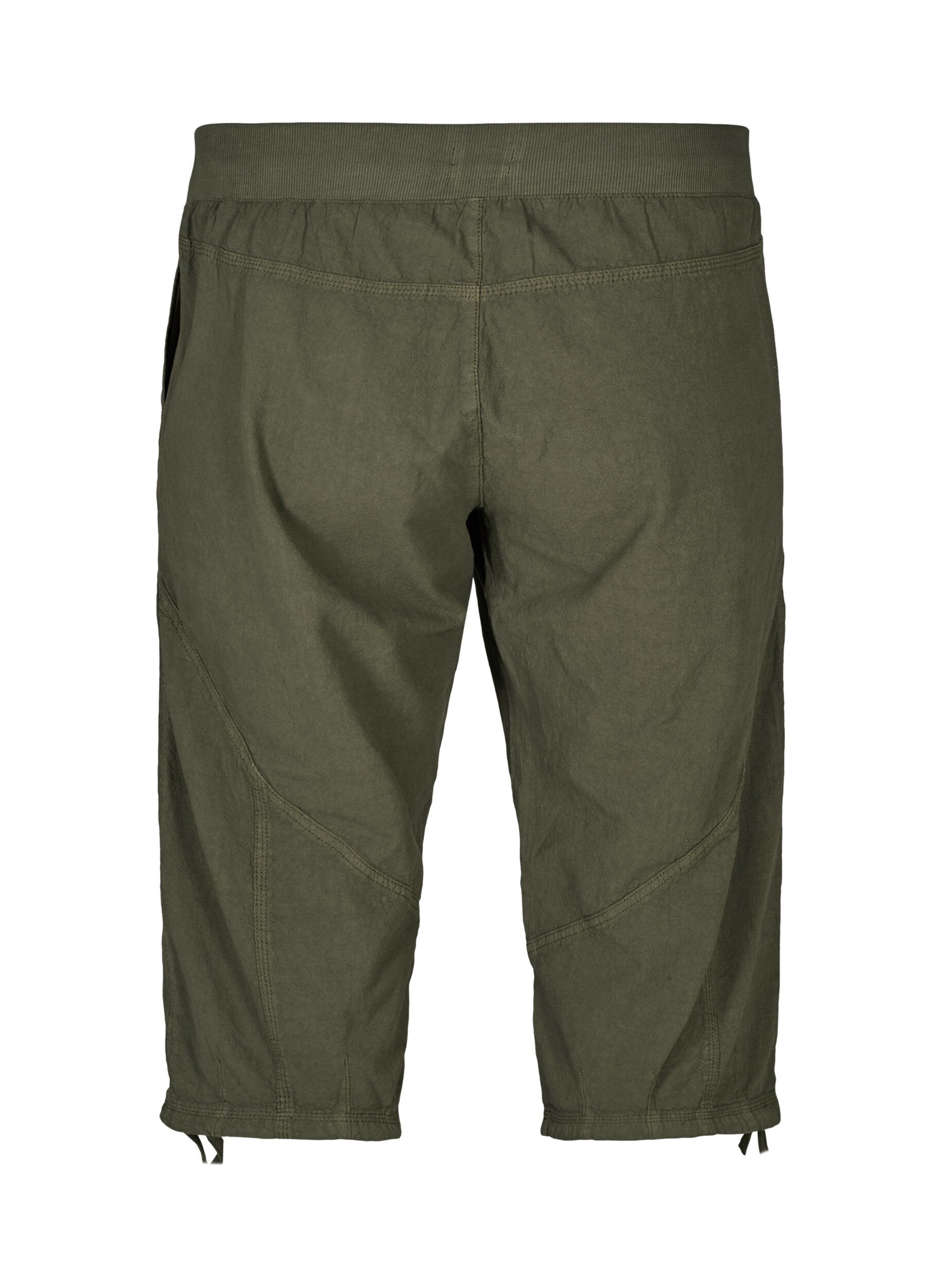 ZizziBawelniane spodnie capri, Zielony, Packshot image number 1