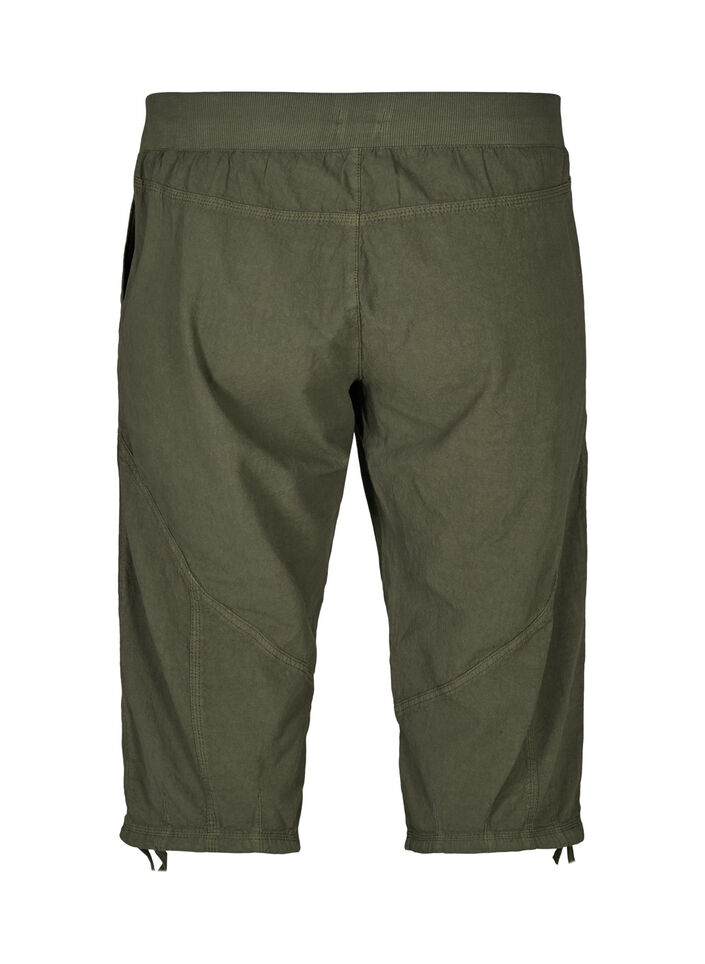 Bawelniane spodnie capri, Zielony, Packshot image number 1