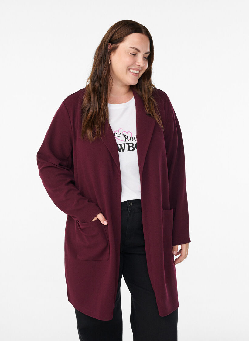 Flash - Dluga marynarka z kieszeniami, Czerwony, Model image number 0