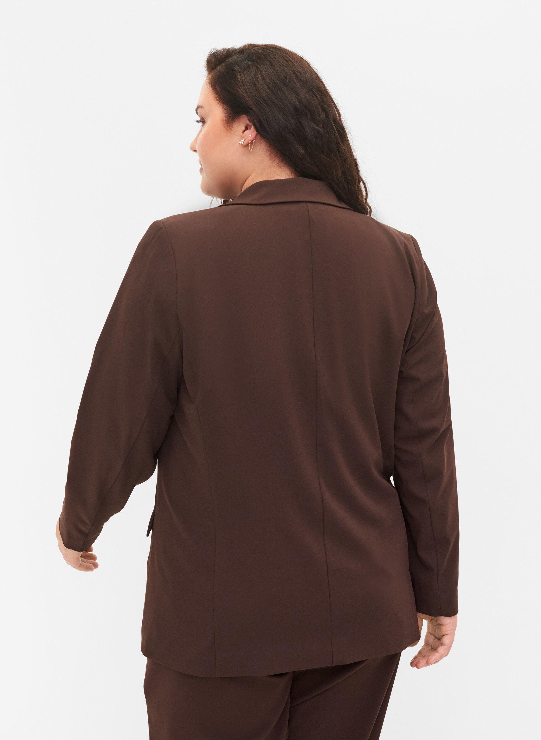 Zizzi Classic blazer with pockets, Java, Model image number 1