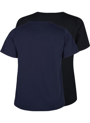 FLASH – 2-pack koszulki z okraglym dekoltem, Navy Blazer/Black, Packshot image number 1