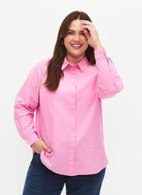 Bawelniana koszula z dlugim rekawem, Pink Frosting, Model