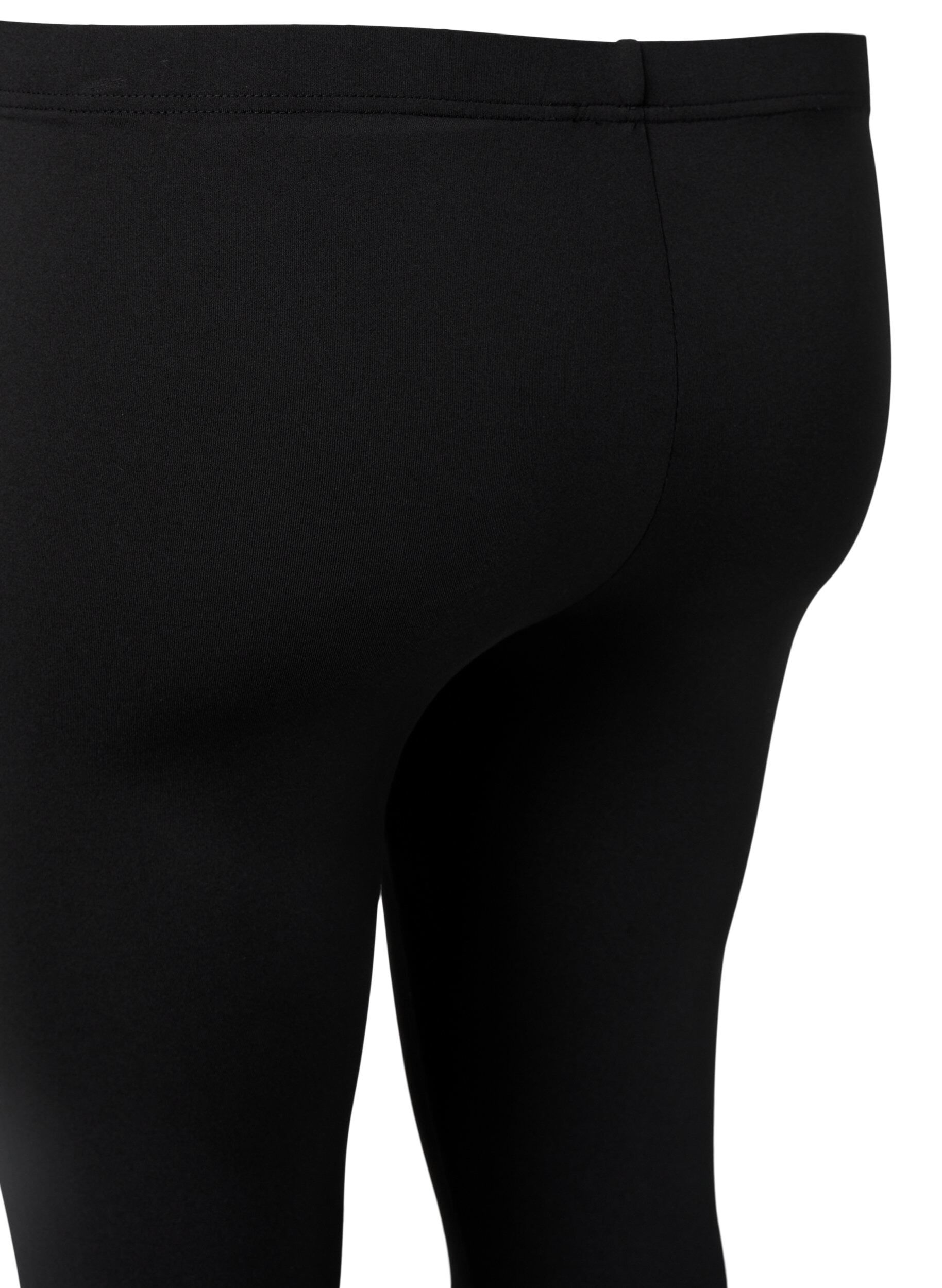 Zizzi 2-pack legginsy o dlugosci 3/4, Czarne, Packshot image number 3