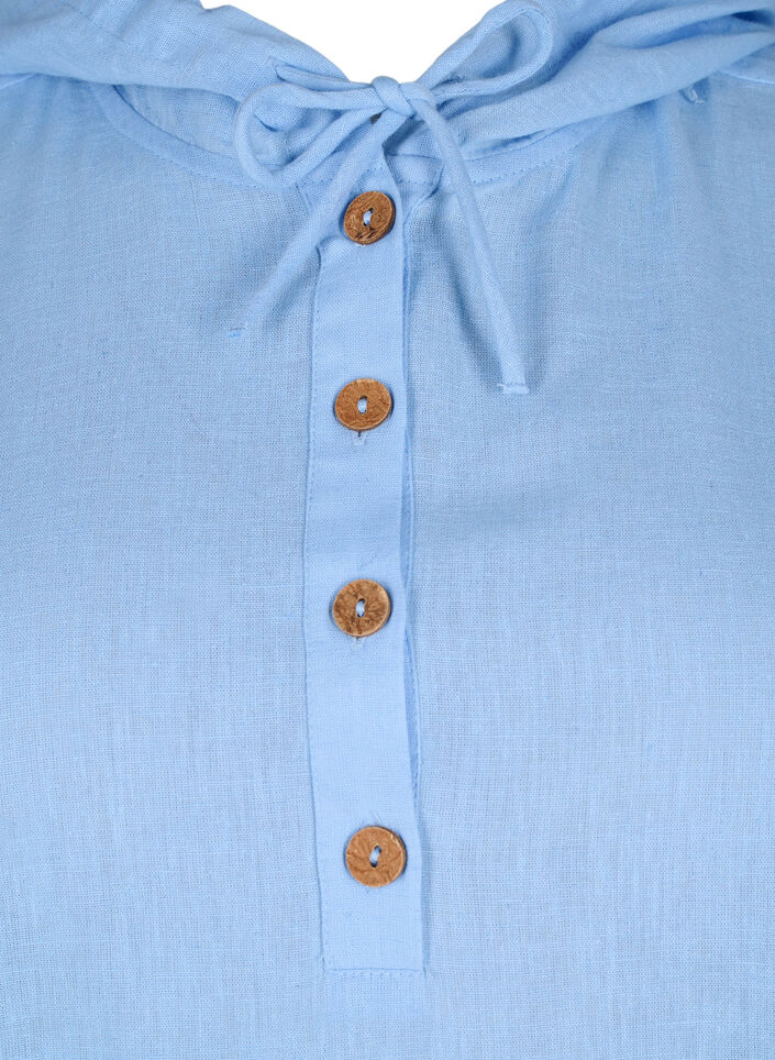 Tunika z kapturem wykonana z bawelny i lnu, Serenity, Packshot image number 2