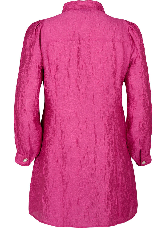 Sukienka koszulowa z faktura i perlowymi guzikami, Cactus Flower, Packshot image number 1