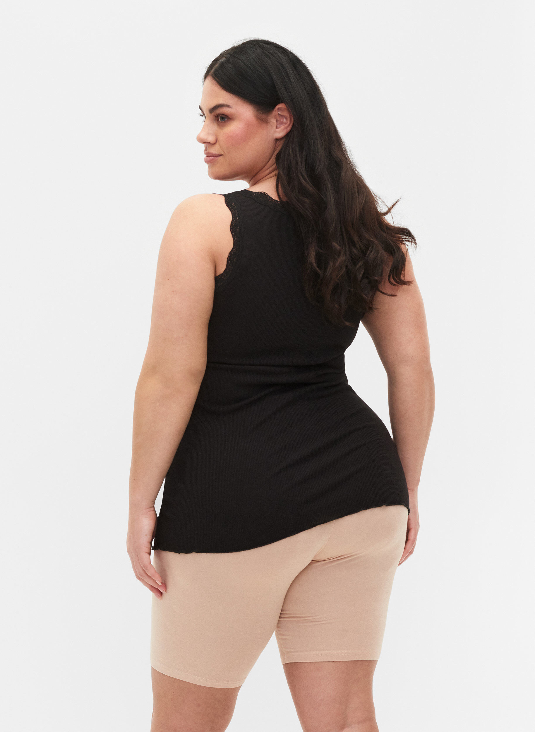 Zizzi  Wiskozowe szorty rowerowe 2-pack, Beżowy, Model image number 2