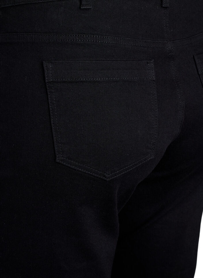 Emily slim dopasowane spodnie jeansowe 3/4’, Czarne, Packshot image number 3