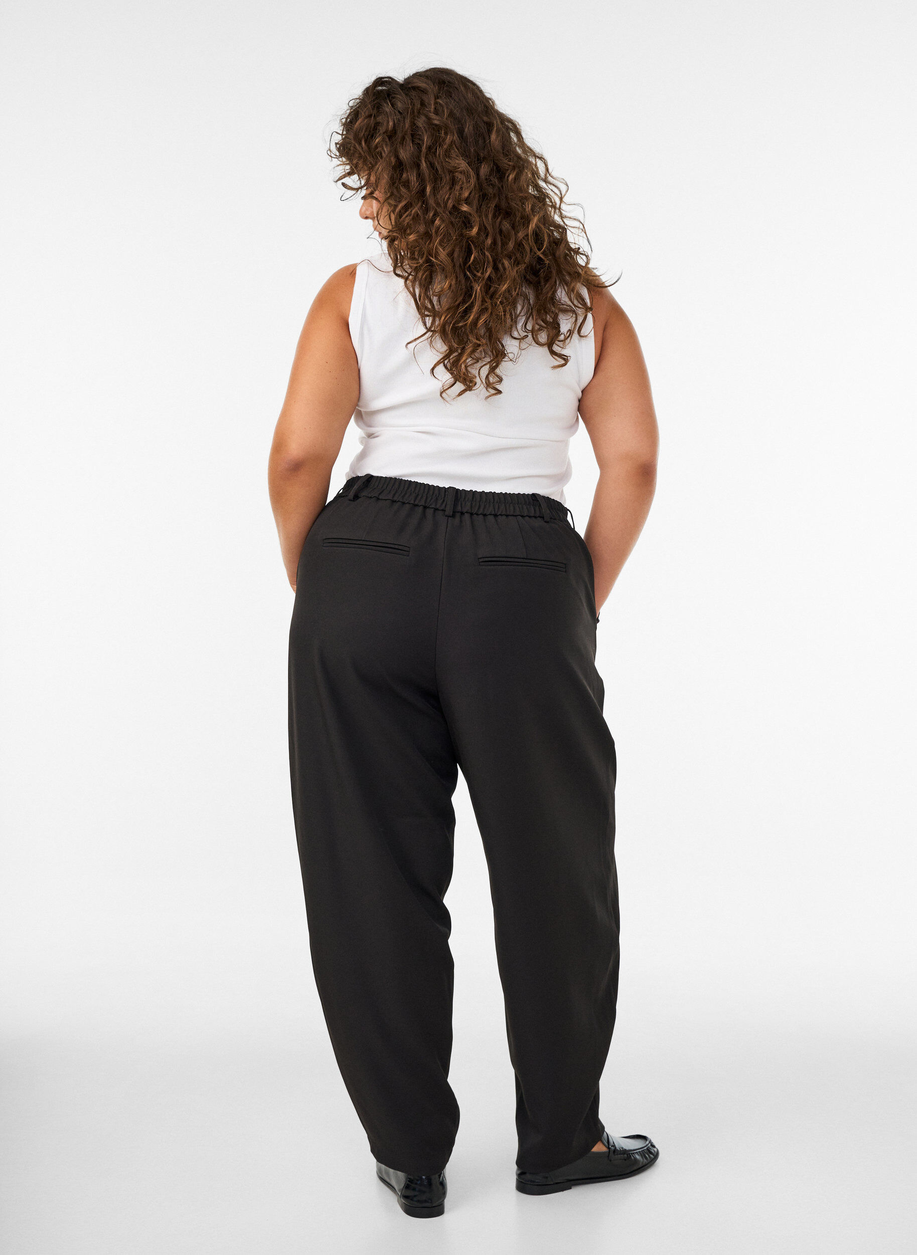 ZizziSpodnie typu barrel fit na wysoka talie, Czarne, Model image number 2