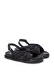 Szerokie - Sandal z detalem wiazania, Czarne, Packshot image number 1