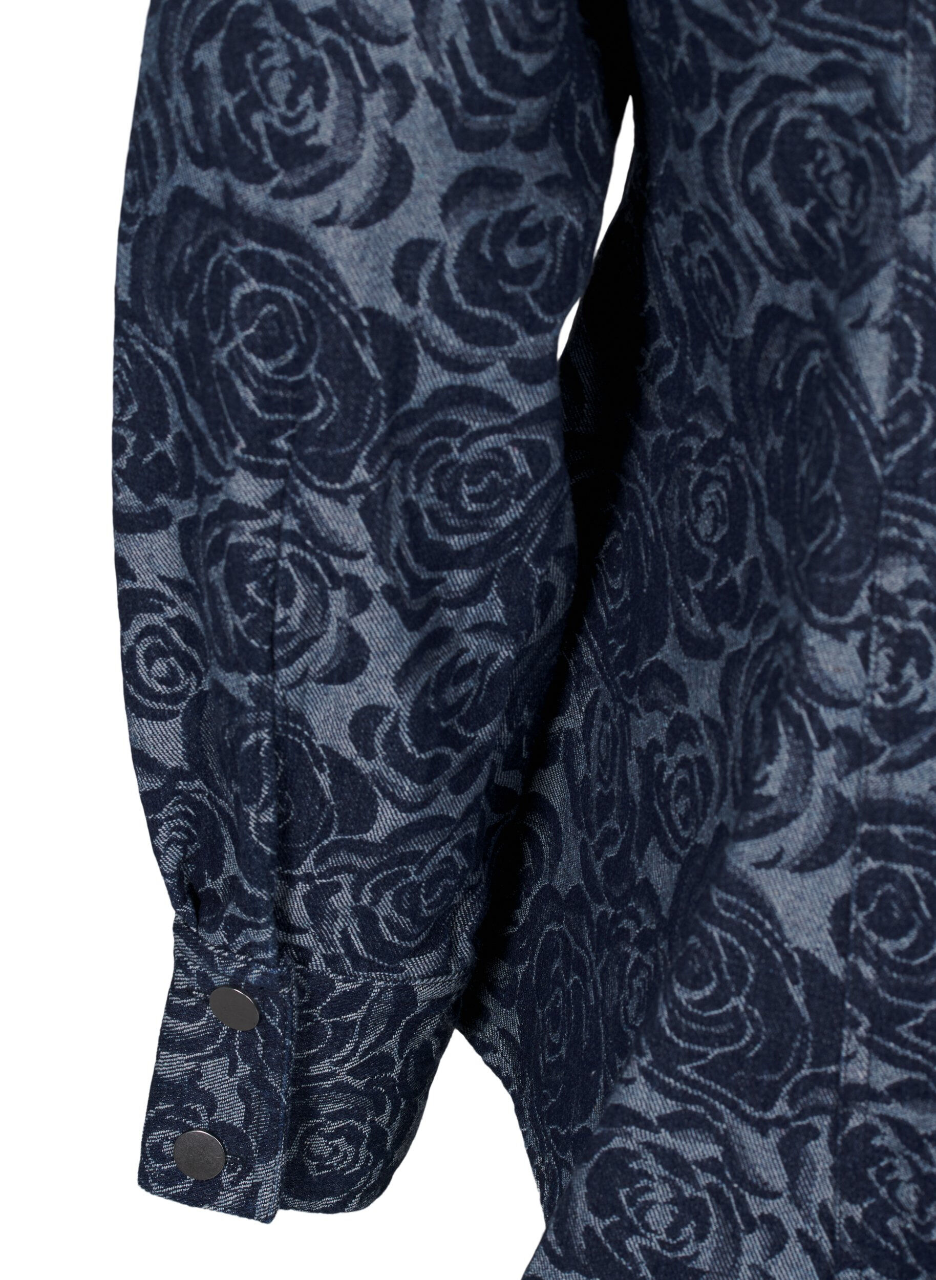 Zizzi Koszula dzinsowa w r&oacute;zany wz&oacute;r, Denim Rose AOP, Packshot image number 3