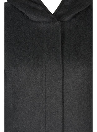 Kurtka z kapturem z domieszka welny, Dark Grey Melange, Packshot image number 2