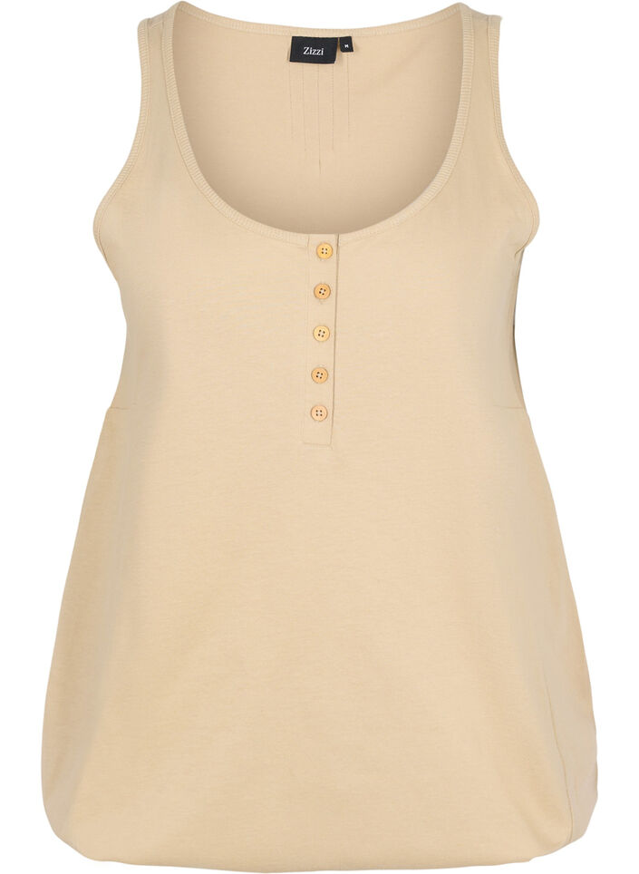 Block coloured cotton top with elastic along the bottom, Humus, Packshot image number 0