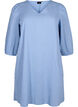 Krótka sukienka z mieszanki bawelny z lnem, Faded Denim, Packshot image number 0
